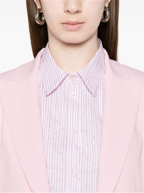Camicia donna Emme Marella rosa rigata in popeline stretch con strass EMME Marella | LIUTI001